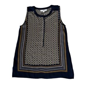 Loft Printed Top XS Dark Navy Blue